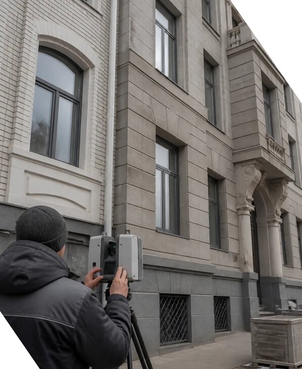 Лазерное сканирование фасадов зданий для обследования в Павловском Посаде